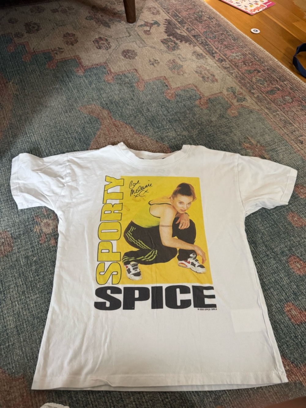 Sporty Spice Graphic Tee - White with Yellow & Black Print